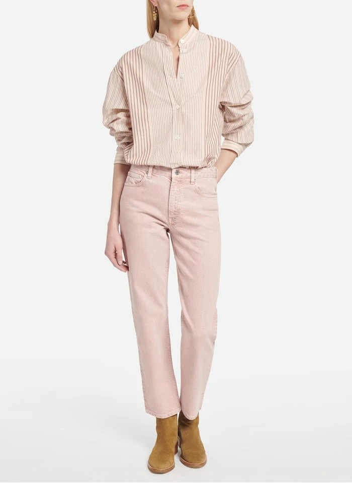 Vanessa Bruno LIDIANE - Wijd, Gestreept Overhemd Van Katoen | Beige 8 Vanessa Bruno LIDIANE - Wijd, Gestreept Overhemd Van Katoen | Beige - Afbeelding 6