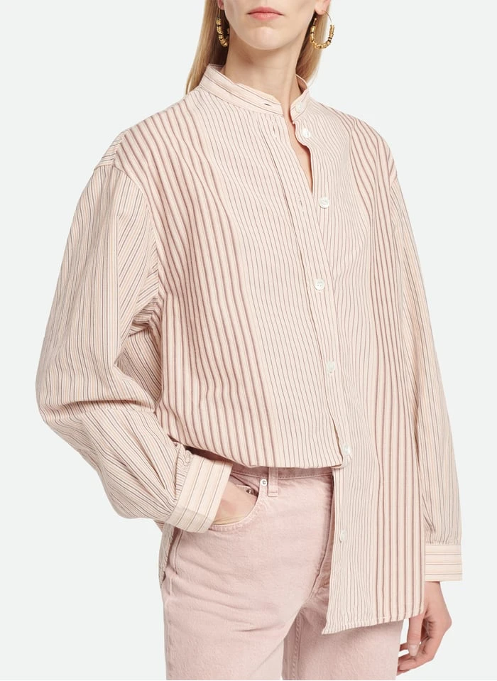 Vanessa Bruno LIDIANE - Wijd, Gestreept Overhemd Van Katoen | Beige 5 Vanessa Bruno LIDIANE - Wijd, Gestreept Overhemd Van Katoen | Beige - Afbeelding 3