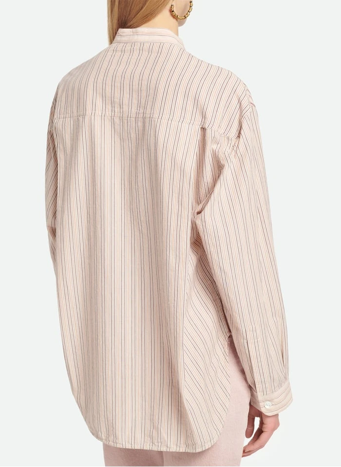 Vanessa Bruno LIDIANE - Wijd, Gestreept Overhemd Van Katoen | Beige 4 Vanessa Bruno LIDIANE - Wijd, Gestreept Overhemd Van Katoen | Beige - Afbeelding 2