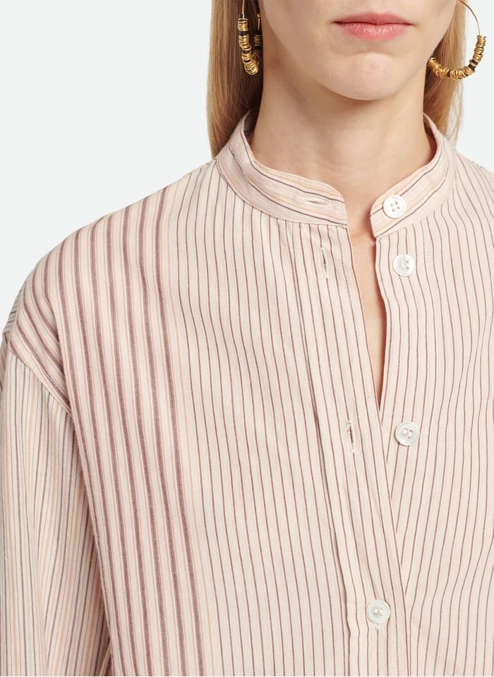Vanessa Bruno LIDIANE - Wijd, Gestreept Overhemd Van Katoen | Beige 7 Vanessa Bruno LIDIANE - Wijd, Gestreept Overhemd Van Katoen | Beige - Afbeelding 5