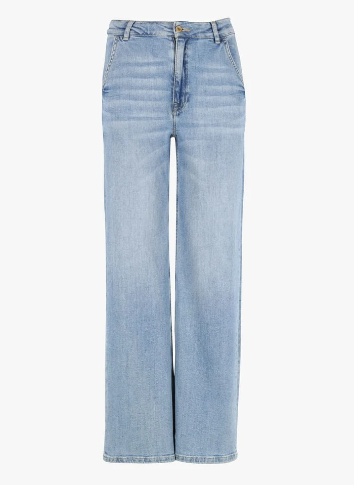 Reiko POM - Wijde Jeans Van Katoenmix Met Uitlopende Pijpen | Jeans Verschoten 6 Reiko POM - Wijde Jeans Van Katoenmix Met Uitlopende Pijpen | Jeans Verschoten - Afbeelding 4