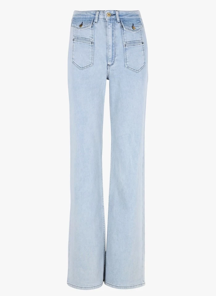 Reiko WILLOW - Wijde Jeans Met Verwassen Effect Katoenblend | Jeans Verschoten 6 Reiko WILLOW - Wijde Jeans Met Verwassen Effect Katoenblend | Jeans Verschoten - Afbeelding 4