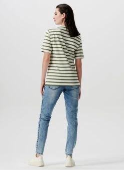 SUPERMOM EDISON - Katoenen Zwangerschapsshirt Met Matrozenstrepen | Kaki -MORGAN Verkoop 4003954