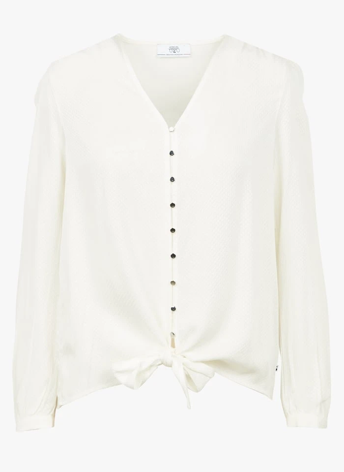 LE TEMPS DES CERISES TALA - Viscose Top Met Knoopsluiting | Wit 5 LE TEMPS DES CERISES TALA - Viscose Top Met Knoopsluiting | Wit - Afbeelding 3