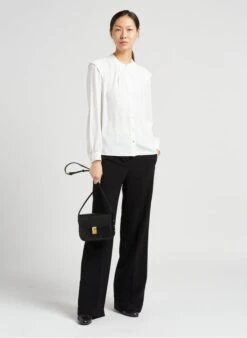 MAISON 123 CLAUDIA - Soepelvallende Blouse Met Ronde Hals | Wit 11 MAISON 123 CLAUDIA - Soepelvallende Blouse Met Ronde Hals | Wit -MORGAN Verkoop 4008115