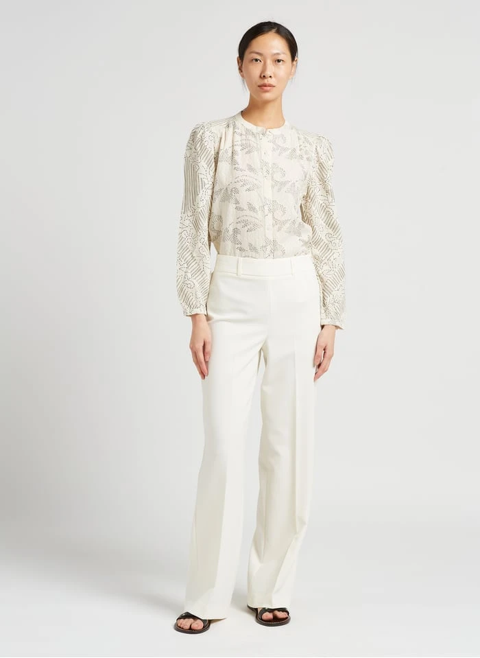 MAISON 123 LIVIA - Wijde Broek Met Hoge Taille | Beige 6 MAISON 123 LIVIA - Wijde Broek Met Hoge Taille | Beige - Afbeelding 4