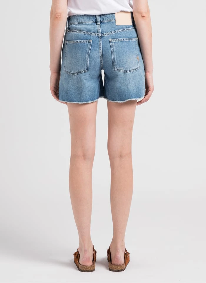 Reiko SWAN - Katoenen Short Met Hoge Taille | Jeans Verschoten 4 Reiko SWAN - Katoenen Short Met Hoge Taille | Jeans Verschoten - Afbeelding 2
