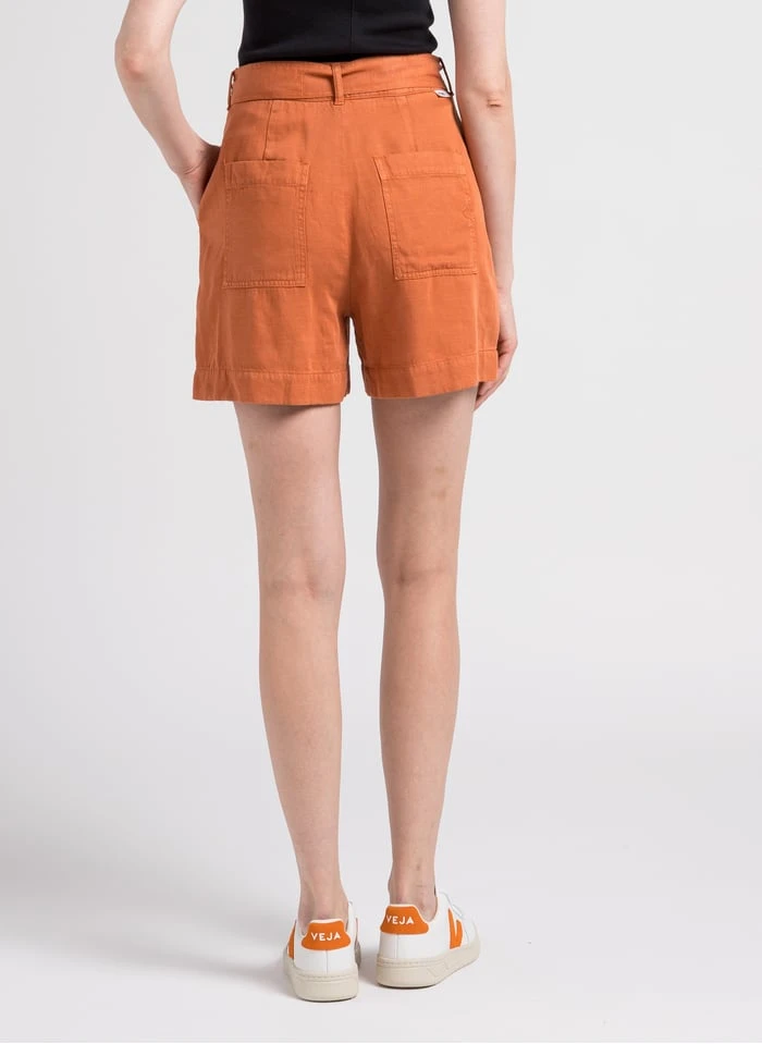 Reiko STANLY - Ruimvallend Short Katoenblend | Oranje 4 Reiko STANLY - Ruimvallend Short Katoenblend | Oranje - Afbeelding 2