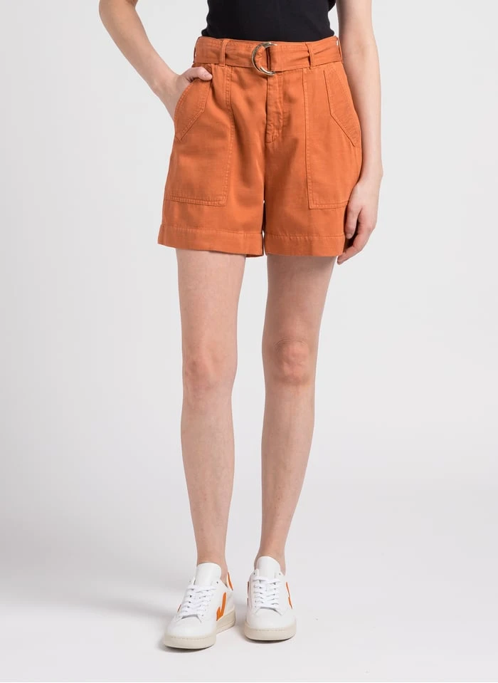 Reiko STANLY - Ruimvallend Short Katoenblend | Oranje 3 Reiko STANLY - Ruimvallend Short Katoenblend | Oranje