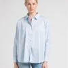 Reiko CAMILA - Ruimvallende Blouse Katoenblend | Blauw -MORGAN Verkoop 4008702
