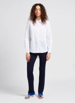 Vila GIMA - Blouse Met Klassieke Kraag Biokatoenblend | Wit -MORGAN Verkoop 4010287