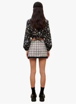 Maje LOVY - Top Van Katoenmix Met Ronde Hals En Bloemenprint | Blauw -MORGAN Verkoop 4010990