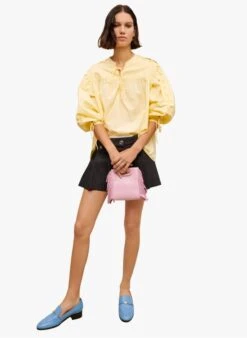 Maje LAMIL - Katoenen Blouse Met Rijgdetails | Geel -MORGAN Verkoop 4010996