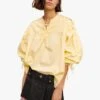 Maje LAMIL - Katoenen Blouse Met Rijgdetails | Geel -MORGAN Verkoop 4010998