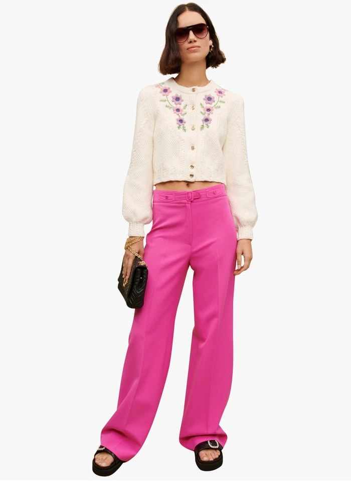 Maje PATRICIA - Wijde Geklede Broek | Roze 3 Maje PATRICIA - Wijde Geklede Broek | Roze