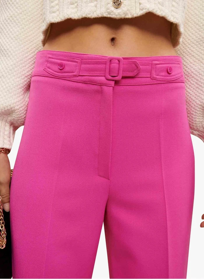 Maje PATRICIA - Wijde Geklede Broek | Roze 6 Maje PATRICIA - Wijde Geklede Broek | Roze - Afbeelding 4