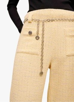 Maje PILLO - Broek Van Tweed | Geel -MORGAN Verkoop 4011204