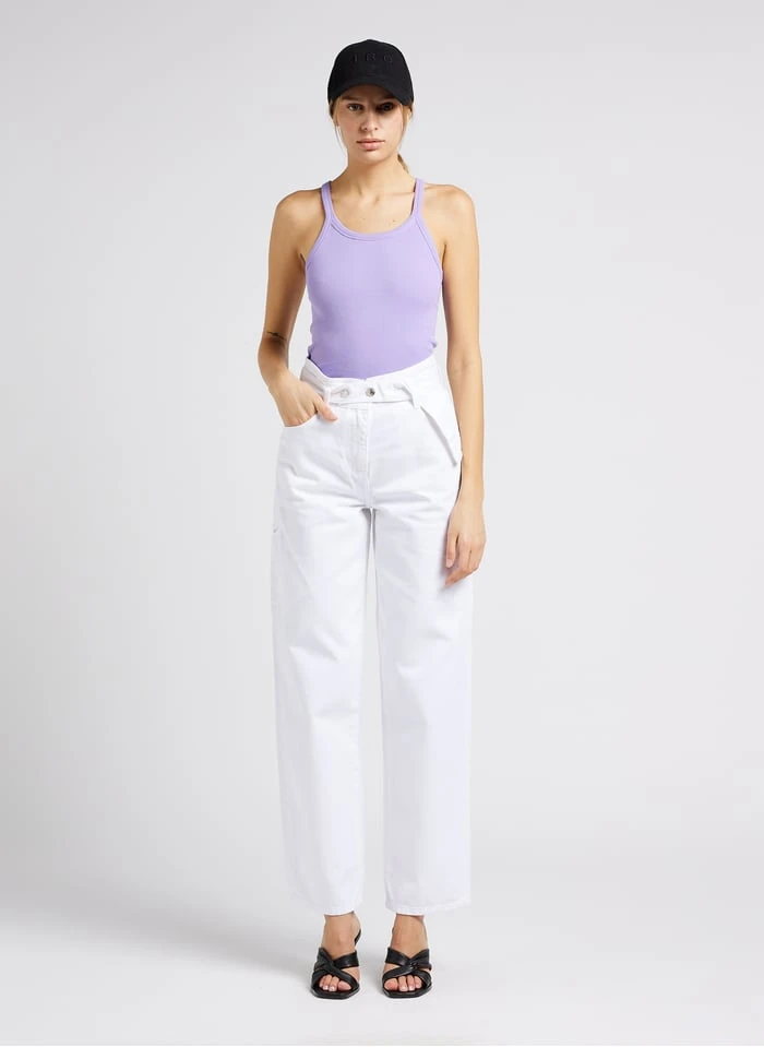 IRO JINN - Katoenen Jeans Met Hoge Taille En Wijd Uitlopende Pijpen | Wit 11 IRO JINN - Katoenen Jeans Met Hoge Taille En Wijd Uitlopende Pijpen | Wit - Afbeelding 9