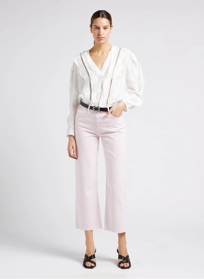 IRO AIDEN - Rechte, Katoenen Jeans Met Hoge Taille | Roze 7 IRO AIDEN - Rechte, Katoenen Jeans Met Hoge Taille | Roze - Afbeelding 5