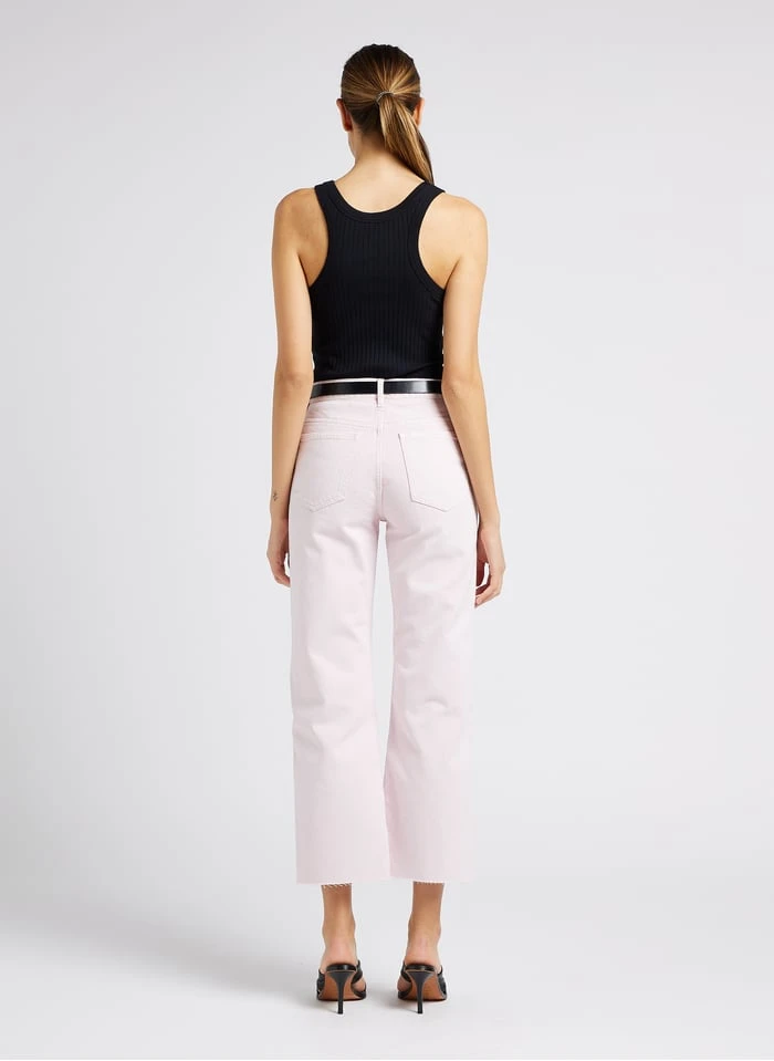 IRO AIDEN - Rechte, Katoenen Jeans Met Hoge Taille | Roze 10 IRO AIDEN - Rechte, Katoenen Jeans Met Hoge Taille | Roze - Afbeelding 8