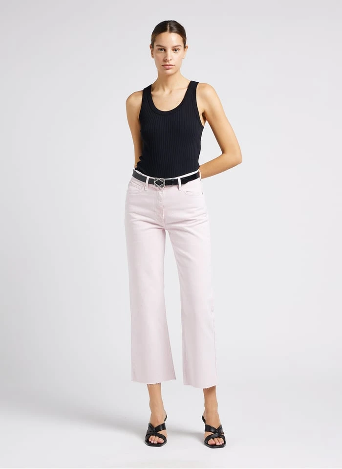 IRO AIDEN - Rechte, Katoenen Jeans Met Hoge Taille | Roze 9 IRO AIDEN - Rechte, Katoenen Jeans Met Hoge Taille | Roze - Afbeelding 7