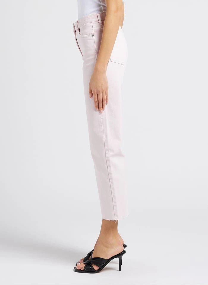 IRO AIDEN - Rechte, Katoenen Jeans Met Hoge Taille | Roze 5 IRO AIDEN - Rechte, Katoenen Jeans Met Hoge Taille | Roze - Afbeelding 3