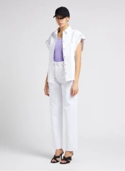 IRO JINN - Katoenen Jeans Met Hoge Taille En Wijd Uitlopende Pijpen | Wit 29 IRO JINN - Katoenen Jeans Met Hoge Taille En Wijd Uitlopende Pijpen | Wit -MORGAN Verkoop 4012025