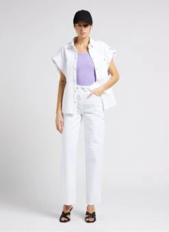 IRO JINN - Katoenen Jeans Met Hoge Taille En Wijd Uitlopende Pijpen | Wit 31 IRO JINN - Katoenen Jeans Met Hoge Taille En Wijd Uitlopende Pijpen | Wit -MORGAN Verkoop 4012026