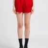 American Vintage SHANING - Recht Short Met Textuur | Rood -MORGAN Verkoop 4012242