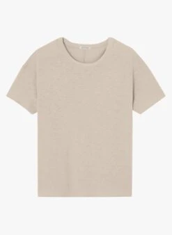 American Vintage SONOMA - Katoenen T-shirt Met Ronde Hals | Beige -MORGAN Verkoop 4013705