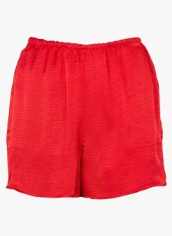 American Vintage SHANING - Recht Short Met Textuur | Rood -MORGAN Verkoop 4021496