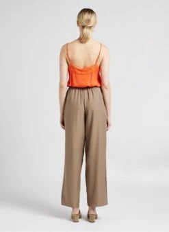 Vila Wijde Broek Met Hoge Taille | Bruin -MORGAN Verkoop 4022486