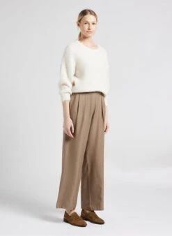Vila Wijde Broek Met Hoge Taille | Bruin -MORGAN Verkoop 4022497