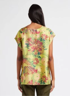 Momoni Mouwloze Blouse Van Zijde Met V-hals | Groen -MORGAN Verkoop 4023126