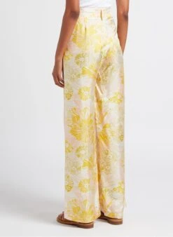 Momoni Wijde, Zijden Broek Met Print | Oranje -MORGAN Verkoop 4023259