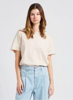 American Vintage SONOMA - Katoenen T-shirt Met Ronde Hals | Beige