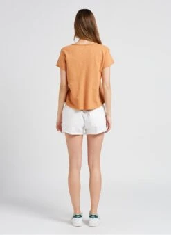 American Vintage SONOMA - Katoenen T-shirt Met V-hals | Oranje -MORGAN Verkoop 4024042