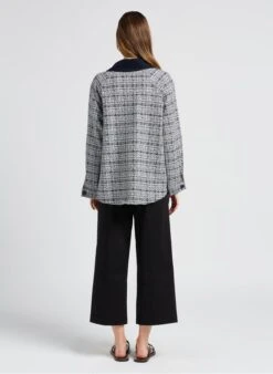 ISADORA - Overshirt Van Tweedstof Met Klassieke Kraag | Blauw -MORGAN Verkoop 4024161