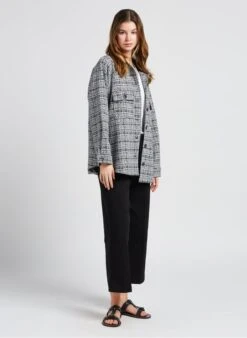 ISADORA - Overshirt Van Tweedstof Met Klassieke Kraag | Blauw -MORGAN Verkoop 4024162