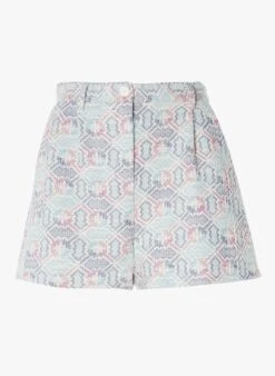 Please Rechte Short Met Print | Blauw -MORGAN Verkoop 4028314