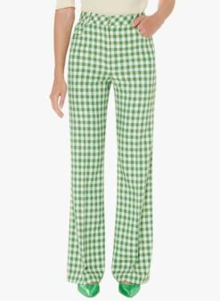 Tara Jarmon PROSPER - Rechte Broek Met Vichyruitje | Kaki