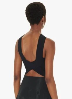 Tara Jarmon PRANA - Korte, Effen Top Met Overslag | Zwart -MORGAN Verkoop 4030192