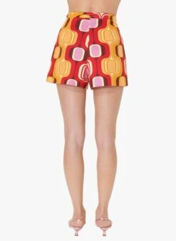 Tara Jarmon STELLA - Short Van Stretchkatoen Met Print | Rood -MORGAN Verkoop 4030431
