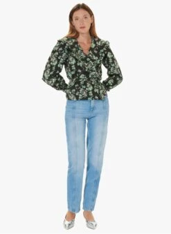 Tara Jarmon CRISTINA - Top Met Overslag En Print | Grijs -MORGAN Verkoop 4031010