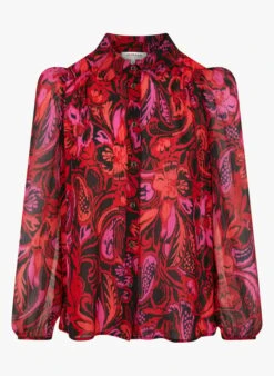 MORGAN CFATAL - Rechte Blouse Met Bladmotief | Veelkleurig