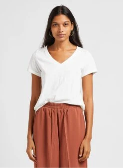 INTEMPOREL - Katoenen T-shirt Met V-hals | Wit