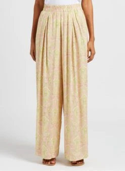 IZZEDINE - Wijde Broek Met Print En Hoge Taille | Roze