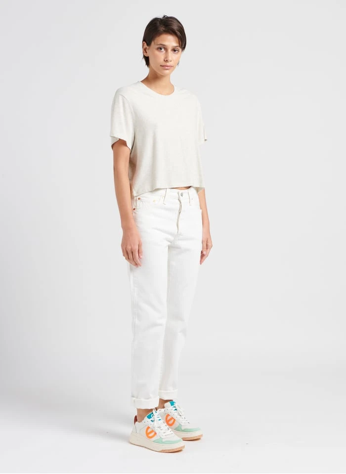 American Vintage YPAWOOD - T-shirt Met Ronde Hals Katoenblend Met Chiné-effect | Grijs 6 American Vintage YPAWOOD - T-shirt Met Ronde Hals Katoenblend Met Chiné-effect | Grijs - Afbeelding 4