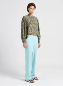 MOSS COPENHAGEN FANILLA - Soepelvallende, Rechte Broek | Blauw -MORGAN Verkoop 4033066