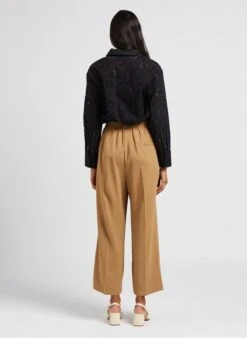 IVOIRE - Wijde, Soepelvallende Broek Met Hoge Taille | Beige -MORGAN Verkoop 4034953